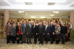 Дэлегацыя з Даўгаўпілскага краю